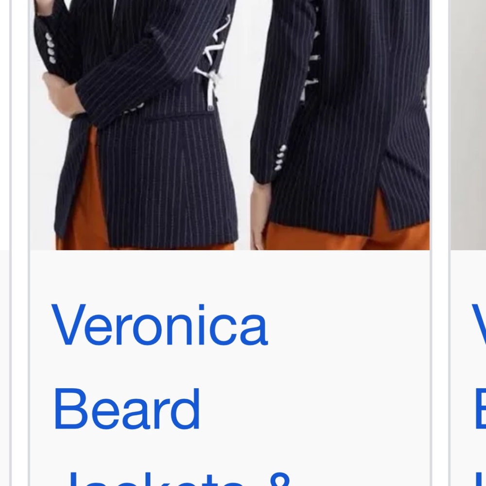 Veronica Beard Dark Blue Striped Blazer